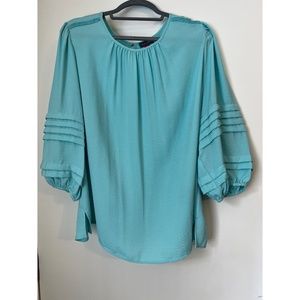 Vince Camuto Light Teal 3/4 Puffy Sleeve Blouse Size 2X